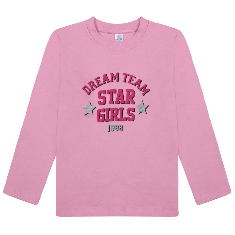 картинка БГ_ЧЗ Лонгслив для девочки 5-8 лет 100% хлопок BONITO KIDS/BK0009D(09-24)(ЧЗ)/уп.4шт./меш.400шт. от BonitoKids