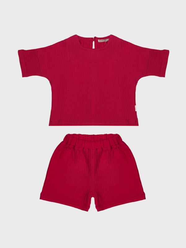 картинка ЧЗ Комплект для девочки (кофта и шорты) 2-5 лет 100% хлопок BONITO KIDS/OP1935(ЧЗ)/уп.4шт./меш. 300 шт. от BonitoKids
