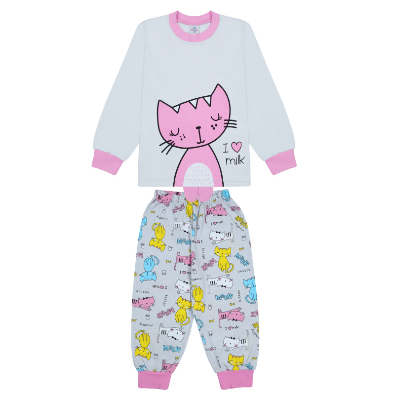 картинка БГ_ЧЗ Пижама для девочки 3-7 лет 100% хлопок BONITO KIDS/BK0976PJD(09-25)(ЧЗ)/уп.5шт./меш.280шт. от BonitoKids