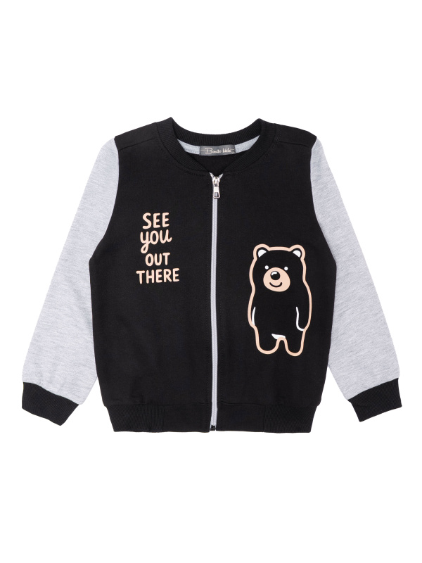 картинка БГ_ЧЗ Бомбер для мальчика 2-5 лет 100% хлопок BONITO KIDS/BK1376BM(11-25)(ЧЗ)/уп.4шт./меш.400шт. от BonitoKids
