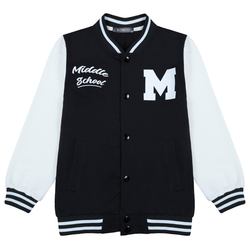 картинка БГ_ЧЗ Бомбер для мальчика 8-12 лет 92% хлопок 8% лайкра BONITO KIDS/BK1776B(01-23)(ЧЗ)/уп.5шт./меш.225шт. от BonitoKids