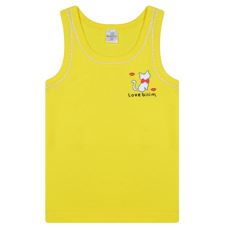 картинка БГ_ЧЗ Майка для девочки 2-6 лет 100% хлопок BONITO KIDS/BK0536D(01-23)(ЧЗ)/уп.5шт./меш.900шт. от BonitoKids