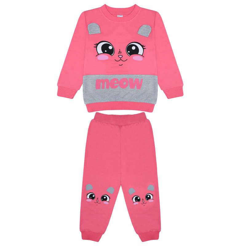 картинка БГ_ЧЗ Комплект для девочки (свитшот и штаны) 2-6 лет 100% хлопок BONITO KIDS/BK1585KP(01-23)(ЧЗ)/уп.5шт./меш.230шт. от BonitoKids