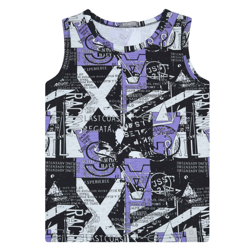 картинка ЧЗ Майка для мальчика 8-12 лет 92% хлопок, 8% лайкра BONITO KIDS/BK1621M(ЧЗ)/уп.5шт./меш.500шт. от BonitoKids