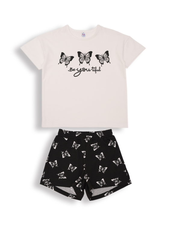 картинка БГ_ЧЗ Пижама для девочки 8-12 лет 92% хлопок 8% лайкра BONITO KIDS/SS6099(ЧЗ)/уп.5шт./меш.300шт. от BonitoKids