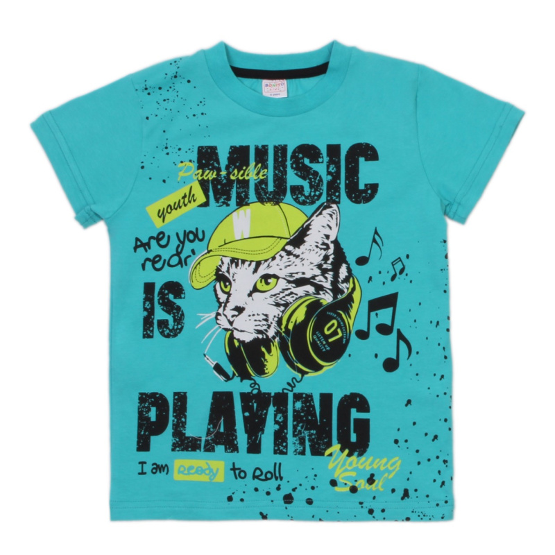 картинка ЧЗ Футболка для мальчика 5-8 лет 95% хлопок, 5% эластан BONITO KIDS/OP1423(ЧЗ)/уп.4шт./меш.600шт. от BonitoKids