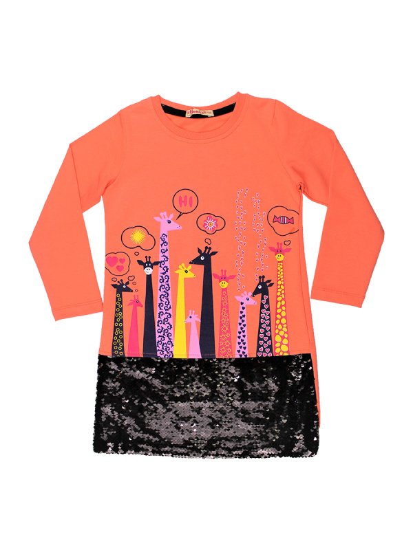 картинка ЧЗ Платье для девочки 5-8 лет 92% хлопок, 8% лайкра BONITO KIDS/BK1269P(ЧЗ)/уп.4шт./меш.280шт. от BonitoKids