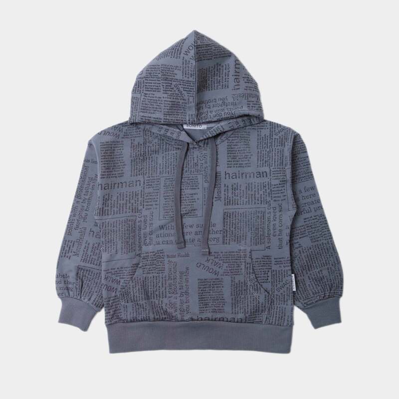 картинка БГ_ЧЗ Худи для девочки 8-12 лет 100% хлопок BONITO KIDS/SS6073(01-23)(ЧЗ)/уп.5шт./меш.200шт. от BonitoKids