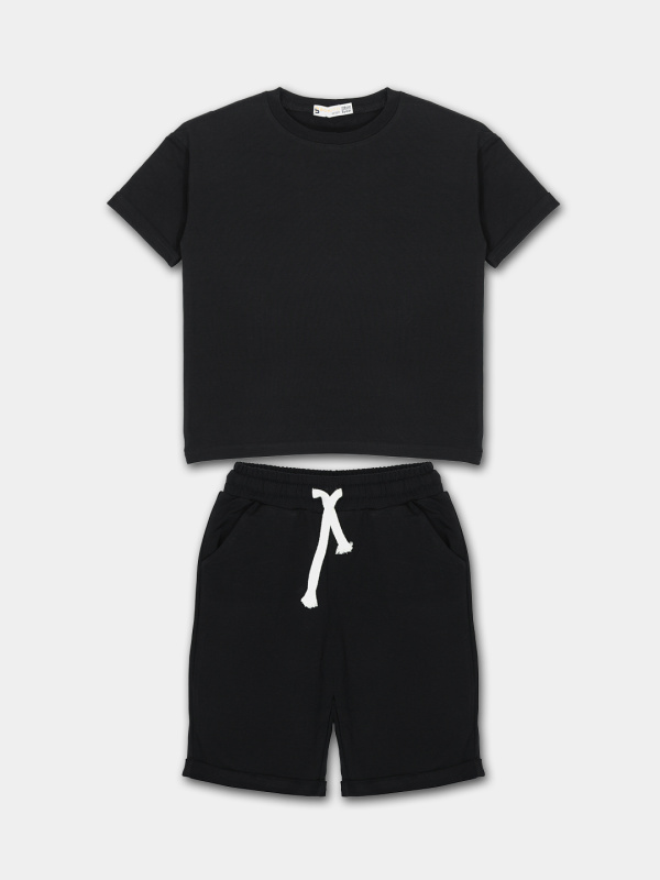 картинка ЧЗ Комплект для мальчика (футболка и шорты) 8-12 лет BONITO KIDS/OP1947(ЧЗ)/уп.5шт./меш.150 шт. от BonitoKids