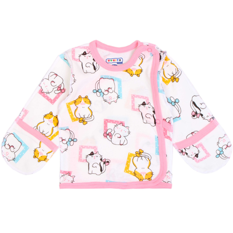 картинка ЧЗ Распашонка для новорожденных 56-62 100% хб BONITO KIDS/OP1382/уп.6 шт./меш.624шт. от BonitoKids