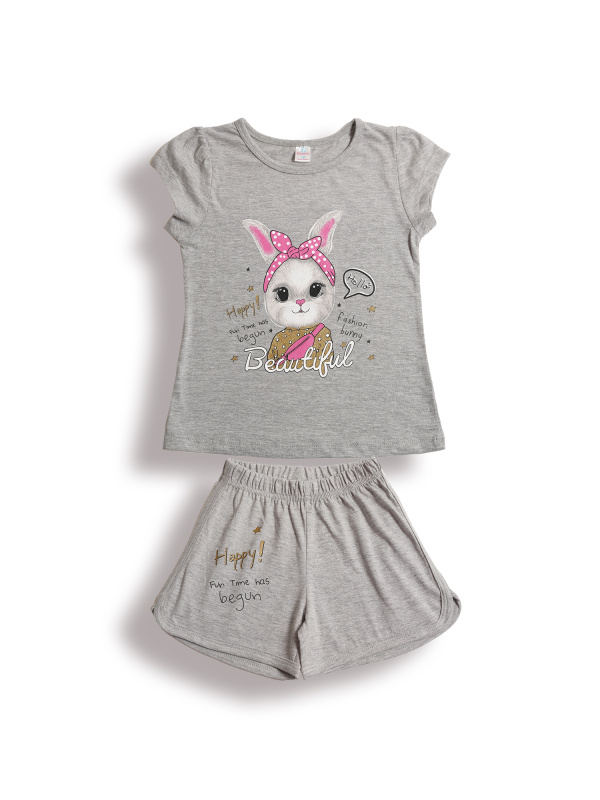 картинка БГ_ЧЗ Комплект для девочки (футболка и шорты) 5-8 лет 100% хлопок BONITO KIDS/BK0005D(12-24)(ЧЗ)/уп.4шт./меш.400шт. от BonitoKids