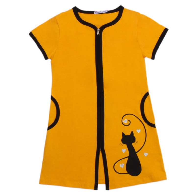 картинка БГ_ЧЗ Халат для девочки 8-12 лет 100% хлопок BONITO KIDS/OP1396(ЧЗ)/уп.5 шт./меш.300шт. от BonitoKids