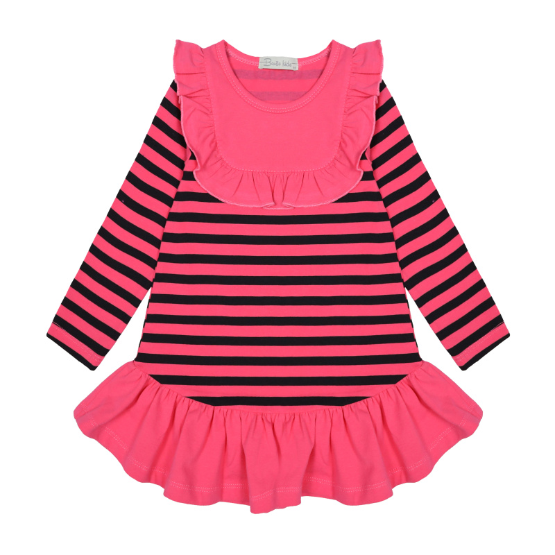 картинка БГ_ЧЗ Платье для девочки 92% х/б 8% лайкра  3-7 лет, BONITO KIDS/BK1709P(ЧЗ)/уп.5шт./меш.355шт. от BonitoKids