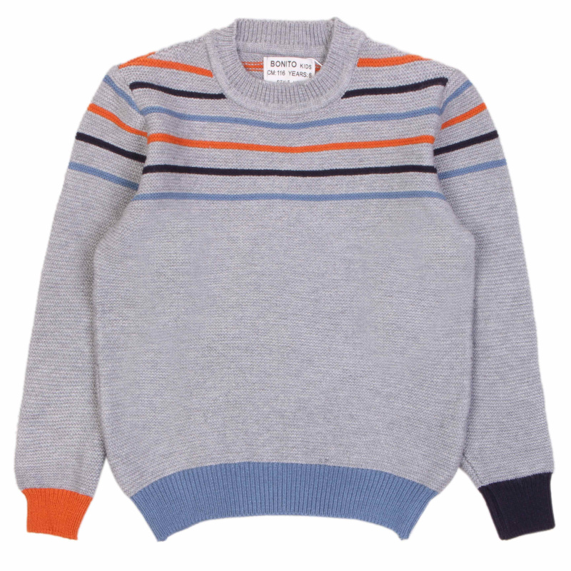 картинка БГ_ЧЗ Джемпер для мальчика 6-12 лет 50% вискоза 22% нейлон, 28% пэ BONITO KIDS/OP1518(ЧЗ)/уп.4шт./меш.128 шт. от BonitoKids