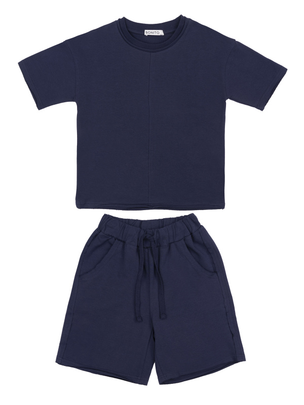 картинка БГ_ЧЗ Комплект для мальчиков (футболка и шорты) 7-11 лет 95% хлопок, 5% лайкра BONITO KIDS/SS6187KM(ЧЗ)/уп.5шт./меш.140шт. от BonitoKids