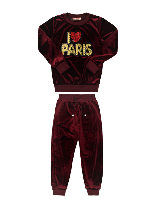 картинка КГ_ОТ Костюм для девочки из королевского велюра 5-8 лет (100% ПЭ) BONITO KIDS/BK966KP/уп.4шт./меш.144шт. от BonitoKids