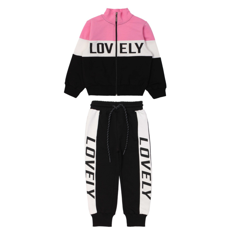 картинка ЧЗ Комплект для девочки(толстовка,трико), 3-7 лет, 65% хлопок, 27% полиэстер, 8% эластан, BONITO KIDS/OP1224(ЧЗ)/уп.5 шт./меш.120шт. от BonitoKids