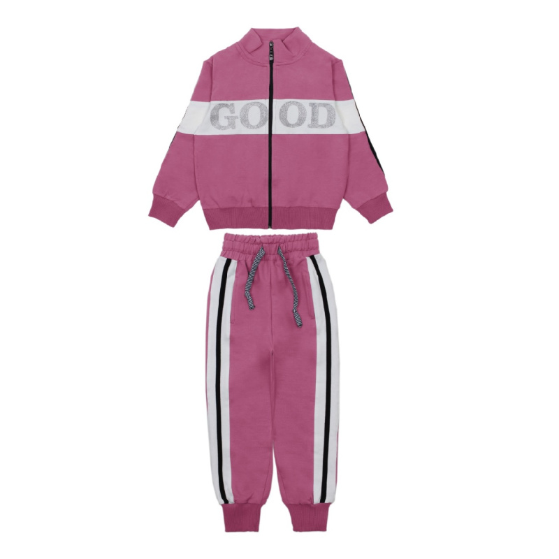 картинка ЧЗ Комплект для девочки (толстовка, трико) 3-7 Футер 95% хб, 5% лайкра BONITO KIDS/OP1225(ЧЗ)/уп.5 шт./меш.140 шт. от BonitoKids