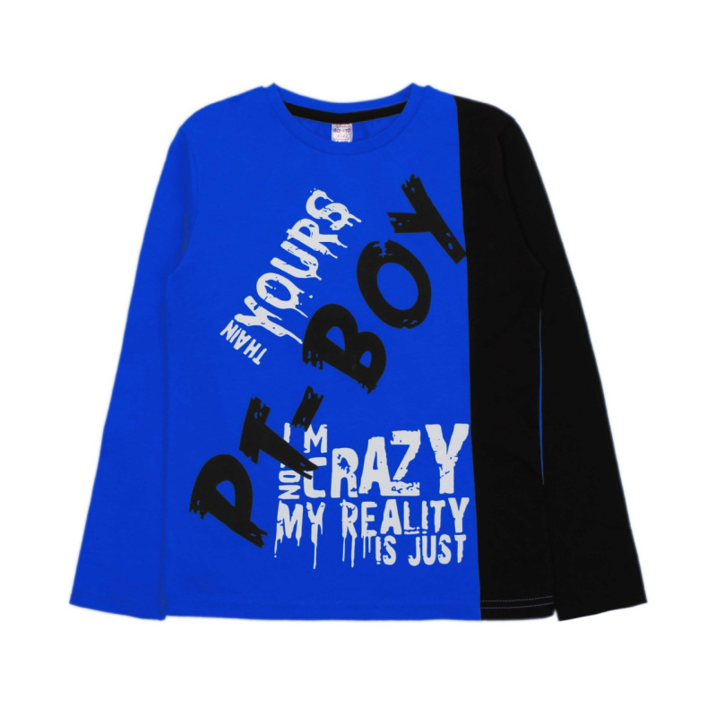 картинка ЧЗ Футболка с длинным рукавом для мальчика 8-12 лет. BONITO KIDS/OP1097(ЧЗ)/уп.5шт./меш.360шт. от BonitoKids