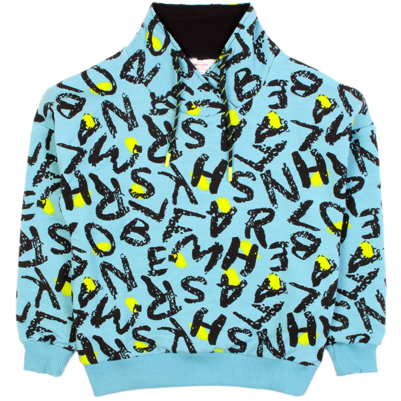 картинка БГ_ЧЗ Свитшот для девочки 9-12 лет 65% хлопок, 27% пэ, 8% эластан BONITO KIDS/OP1747(ЧЗ)/уп.4шт./меш.192шт. от BonitoKids