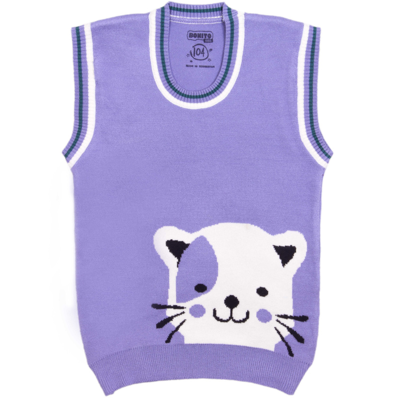картинка ЧЗ Жилет для детей 2-6 лет, 50%Вискоза  22%нейлон  28%пэ, BONITO KIDS/OP1555(ЧЗ)/уп.3шт./меш.360шт. от BonitoKids