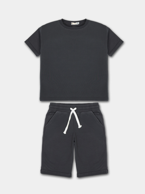 картинка ЧЗ Комплект для мальчика (футболка и шорты) 8-12 лет BONITO KIDS/OP1947(ЧЗ)/уп.5шт./меш.150 шт. от BonitoKids