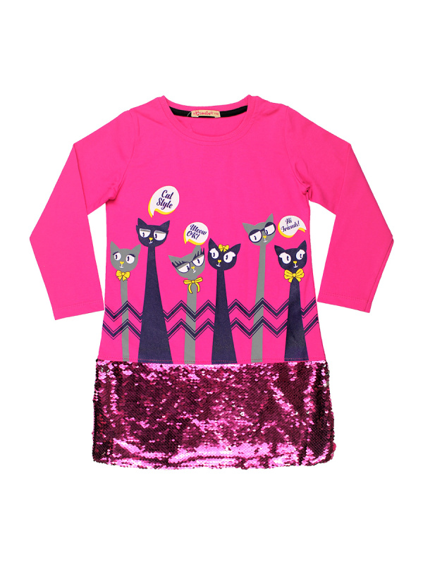 картинка ЧЗ Платье для девочки 5-8 лет 92% хлопок, 8% лайкра BONITO KIDS/BK1269P(ЧЗ)/уп.4шт./меш.280шт. от BonitoKids