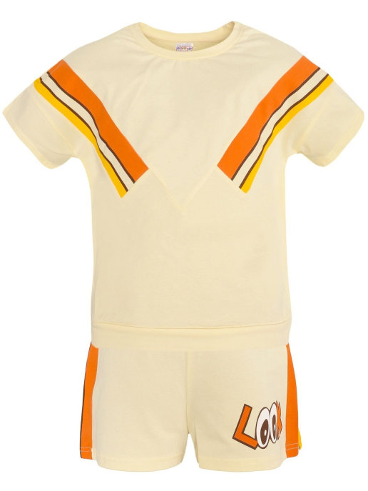картинка ЧЗ_Комплект для девочки (футболка и шорты) 8-12 лет 95% хлопок, 5% эластан BONITO KIDS/OP1043(ЧЗ)/уп.5шт./меш.200шт. от BonitoKids