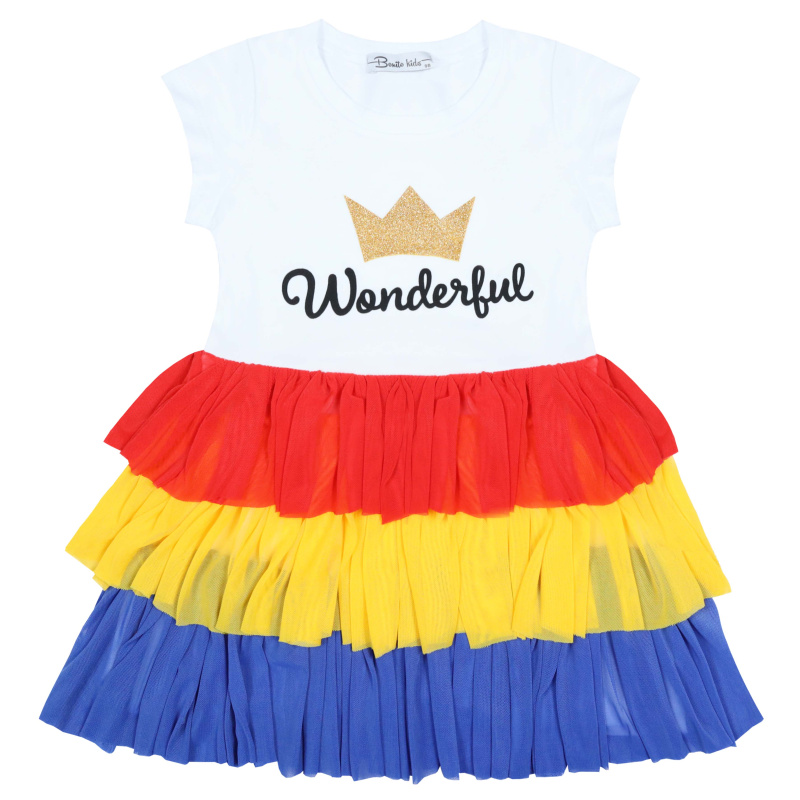 картинка КГ Платье для девочки 3-7 лет 92% хлопок, 8% лайкра BONITO KIDS/BK1782P(05-24)/уп.5шт./меш.200 шт. от BonitoKids