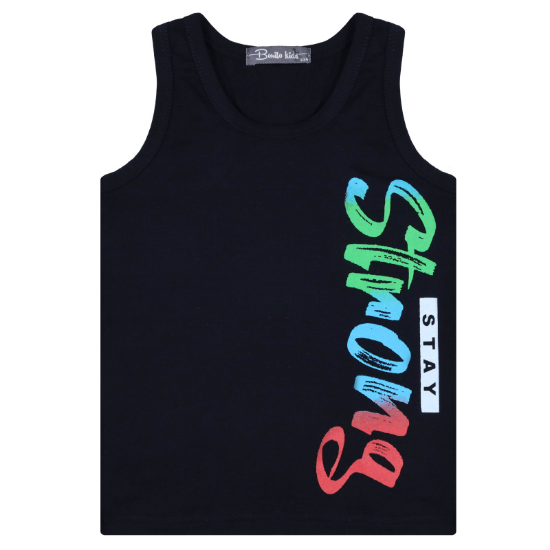 картинка БГ_ЧЗ Майка для мальчика 3-7 лет 95% хлопок, 5% лайкра BONITO KIDS/BK1619M(04-22)(ЧЗ)/уп.5шт./меш.800шт. от BonitoKids