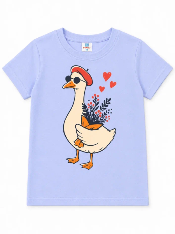 картинка КГ Футболка для девочки 5-8 лет 100% хлопок BONITO KIDS/BK0002D26/уп.4шт./меш.700шт. от BonitoKids