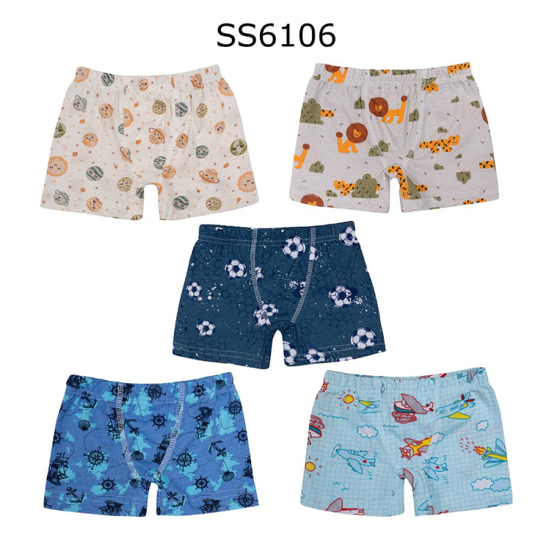 картинка БГ_ЧЗ Трусы для мальчика 2-6 лет 100% хлопок BONITO KIDS/SS6106(09-25)(ЧЗ)/уп.10шт./меш.1400шт. от BonitoKids