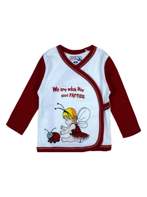 картинка КГ_ОТ Распашонка для новорожденного 56-68 см, 100% х/б BONITO KIDS/OP203P/уп.3шт./меш.606шт. от BonitoKids