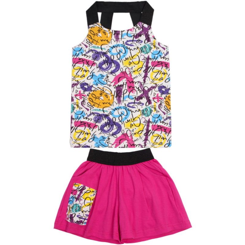 картинка КГ_БГ Комплект для девочки (майка и шорты) 3-7 лет 95% хлопок, 5% эластан BONITO KIDS/OP1394/уп.5шт./меш.350шт. от BonitoKids