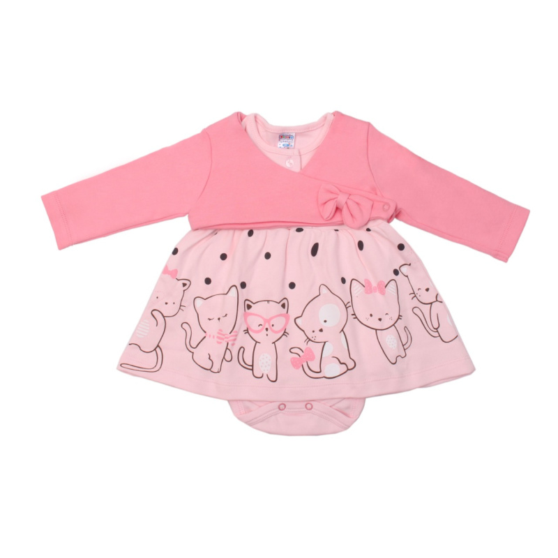 картинка ЧЗ Комплект для девочки (кофта, платье) 68-86 рост 100% х/б BONITO KIDS/OP1349(ЧЗ)/уп.4шт./меш.240шт. от BonitoKids