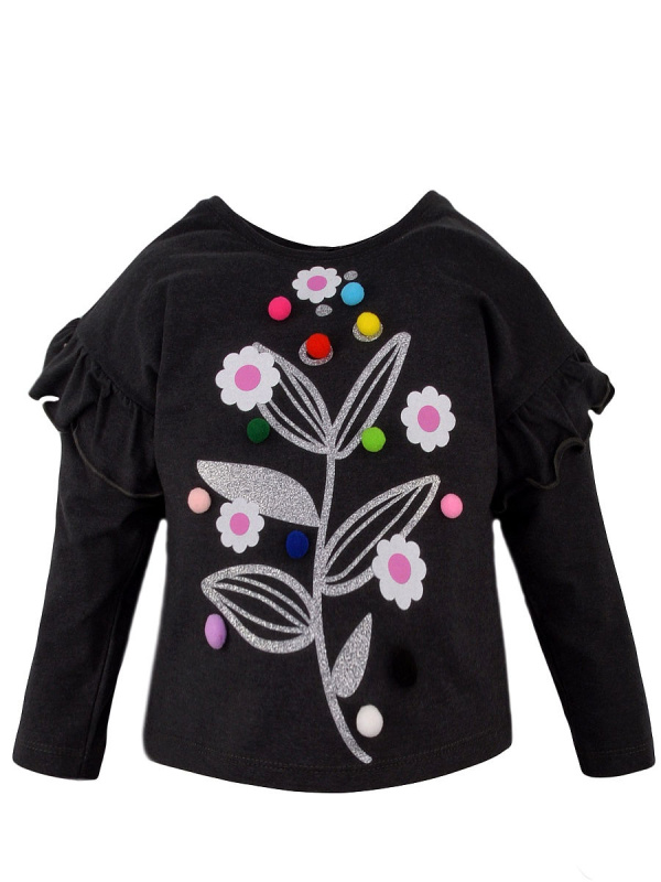 картинка Футболка с длинным рукавом для девочки 2-5 лет, 95% хлопок 5% эластан BONITO KIDS/OP364/уп.4шт./меш.400шт. от BonitoKids