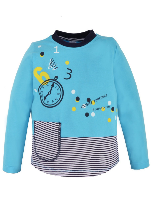 картинка Футболка с длинным рукавом для мальчика 2-5 лет 95% хлопок, 5% лайкра BONITO KIDS/OP366/уп.4шт./меш.480шт. от BonitoKids