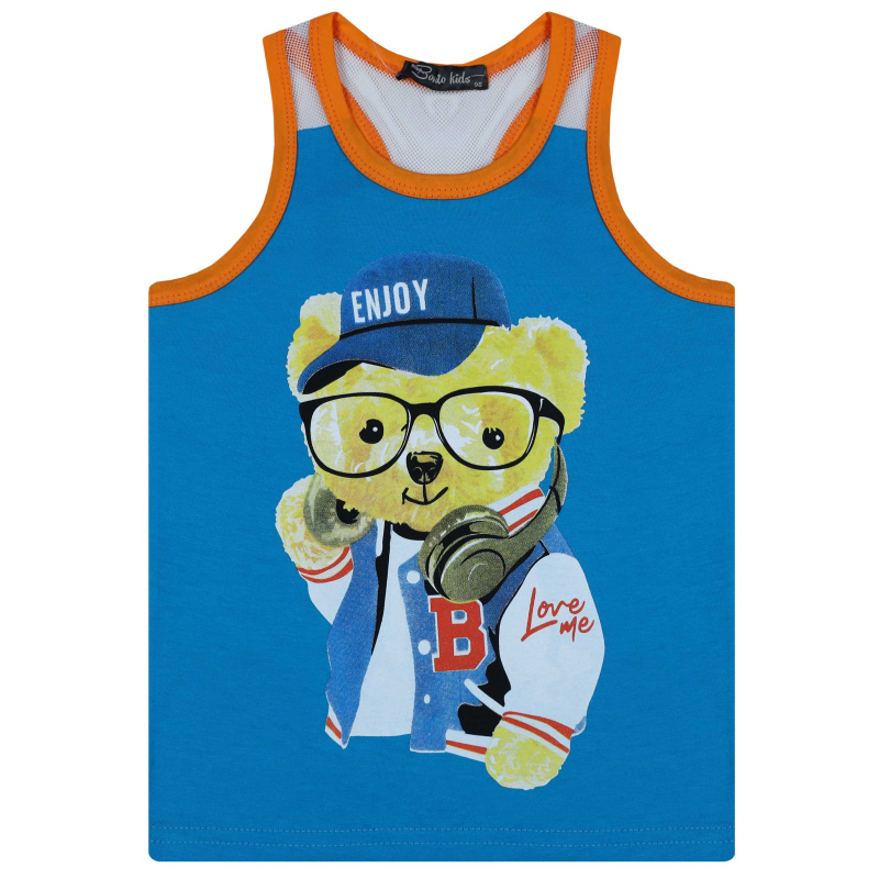 картинка БГ_ЧЗ Майка для мальчика 3-7 лет 100% хлопок BONITO-KIDS/BK1423M(07-23)(ЧЗ)/уп.5шт./меш.1000шт от BonitoKids