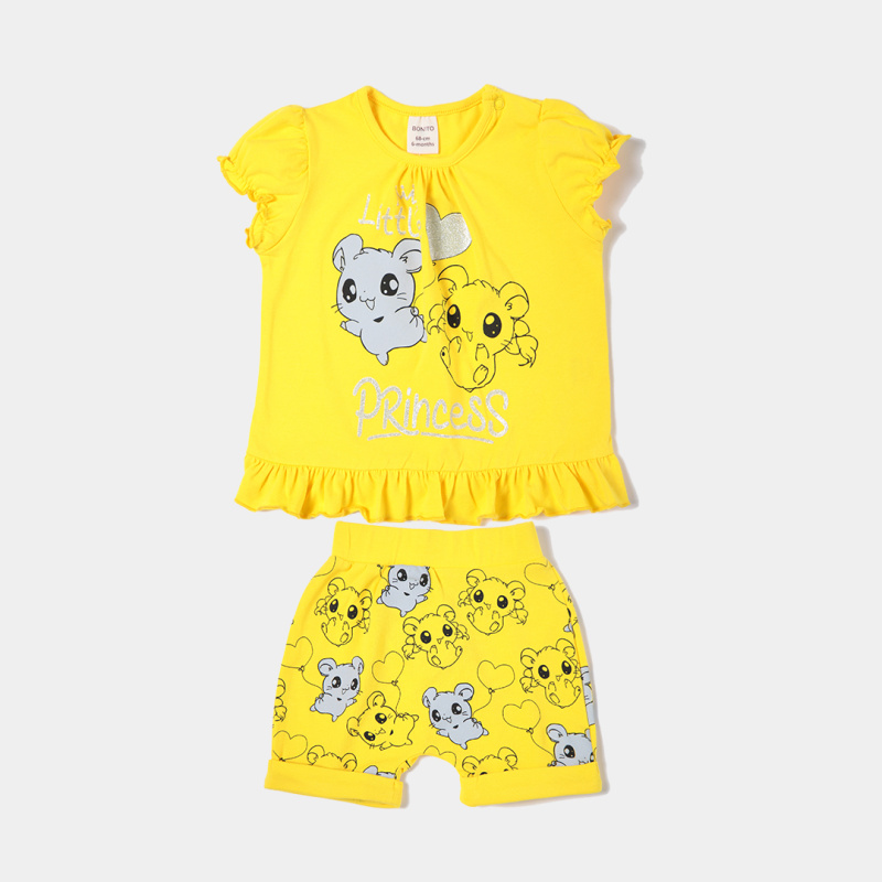 картинка ЧЗ Комплект для девочки (футболка и шорты) 68-86 BONITO KIDS/OP1823(01-24)/уп.4шт./меш 424шт. от BonitoKids