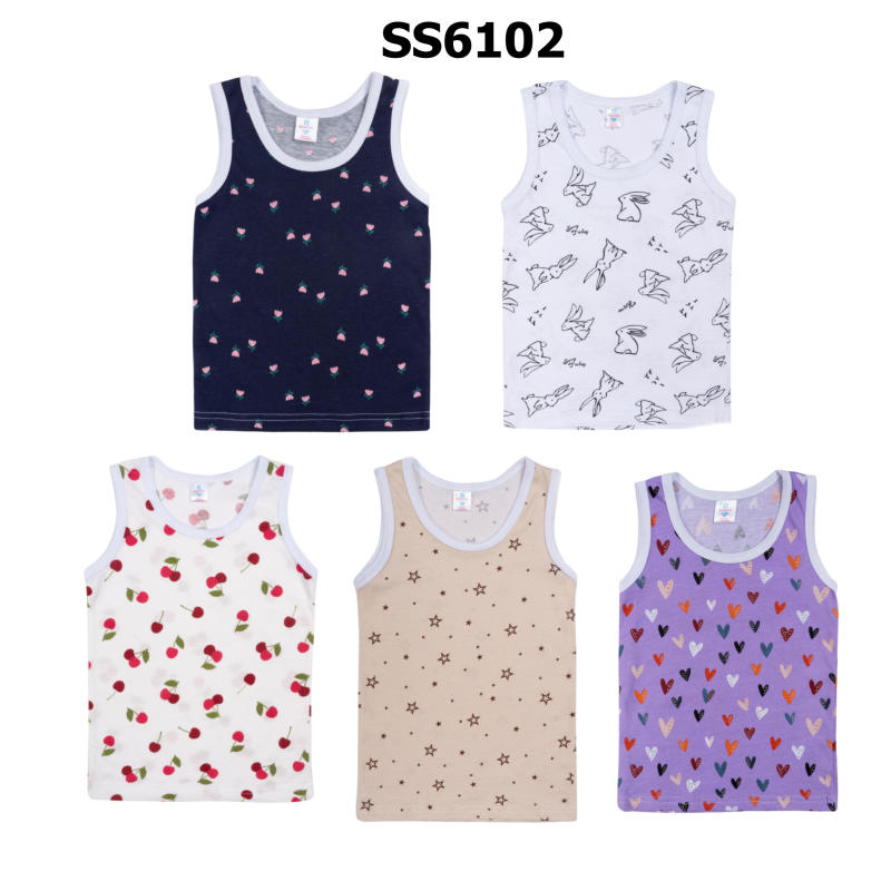 картинка БГ_ЧЗ Майка для девочки 2-6 лет 100% хлопок BONITO KIDS/SS6102(08-25)(ЧЗ)/уп.10шт./меш.1800шт. от BonitoKids