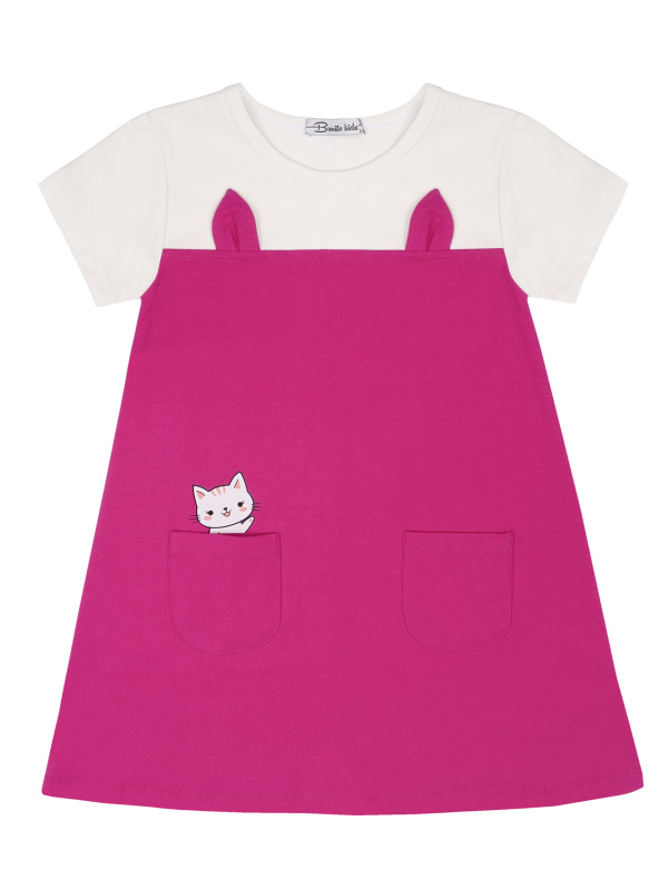 картинка БГ_ЧЗ Платье для девочки 3-7 лет, 92% хлопок  8% эластан, BONITO KIDS/BK1847P(ЧЗ)/уп.5шт./меш.400шт. от BonitoKids