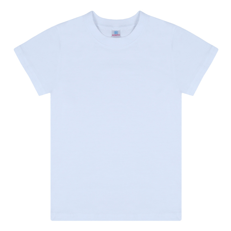 картинка БГ_ЧЗ Футболка белая для мальчика 1,5-4 лет 100% хлопок BONITO KIDS/BK0159F(ЧЗ)/уп.8шт./меш.800шт. от BonitoKids