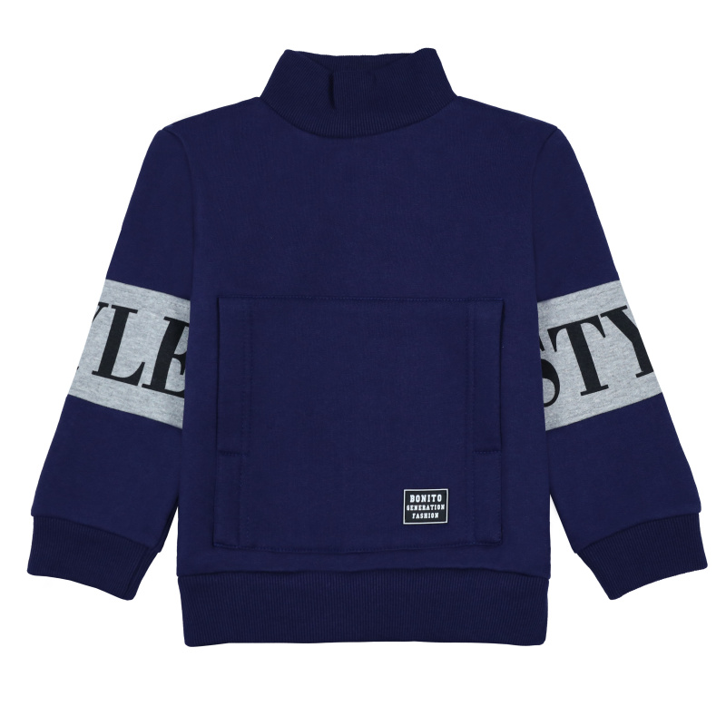 картинка ЧЗ Толстовка для мальчика 5-8 лет 100% хлопок BONITO KIDS/BK1515T(ЧЗ)/уп.4шт./меш.160шт. от BonitoKids