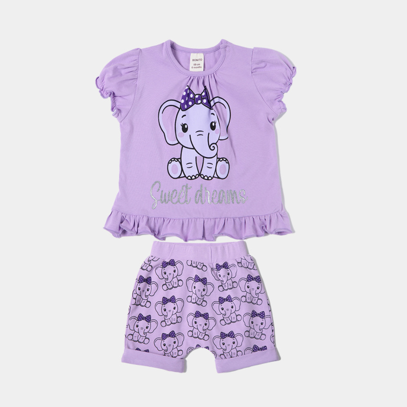 картинка ЧЗ Комплект для девочки (футболка и шорты) 68-86 BONITO KIDS/OP1823(01-24)/уп.4шт./меш 424шт. от BonitoKids