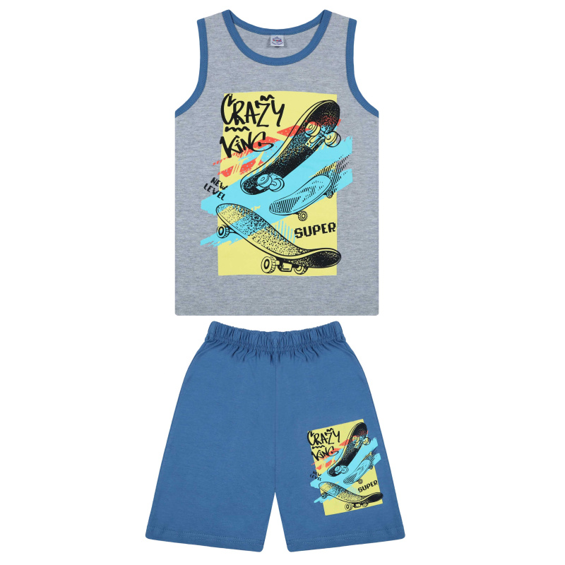 картинка БГ Комплект для мальчика (майка и шорты) 6-9 лет 100% хлопок BONITO KIDS/BK1206MSH(03-23)/уп.4шт./меш.400шт. от BonitoKids
