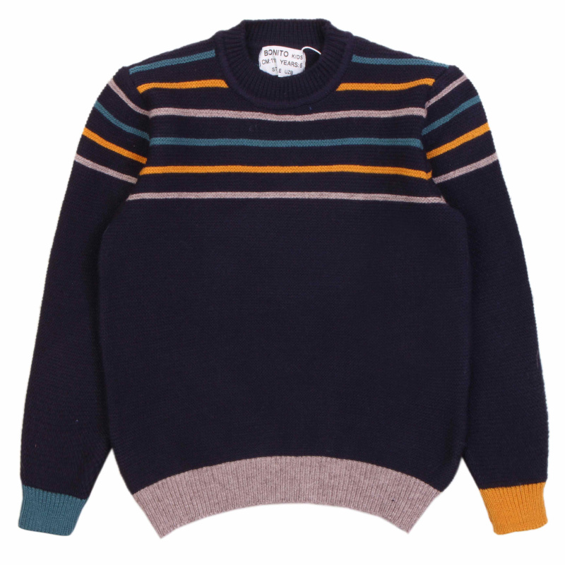 картинка БГ_ЧЗ Джемпер для мальчика 6-12 лет 50% вискоза 22% нейлон, 28% пэ BONITO KIDS/OP1518(ЧЗ)/уп.4шт./меш.128 шт. от BonitoKids