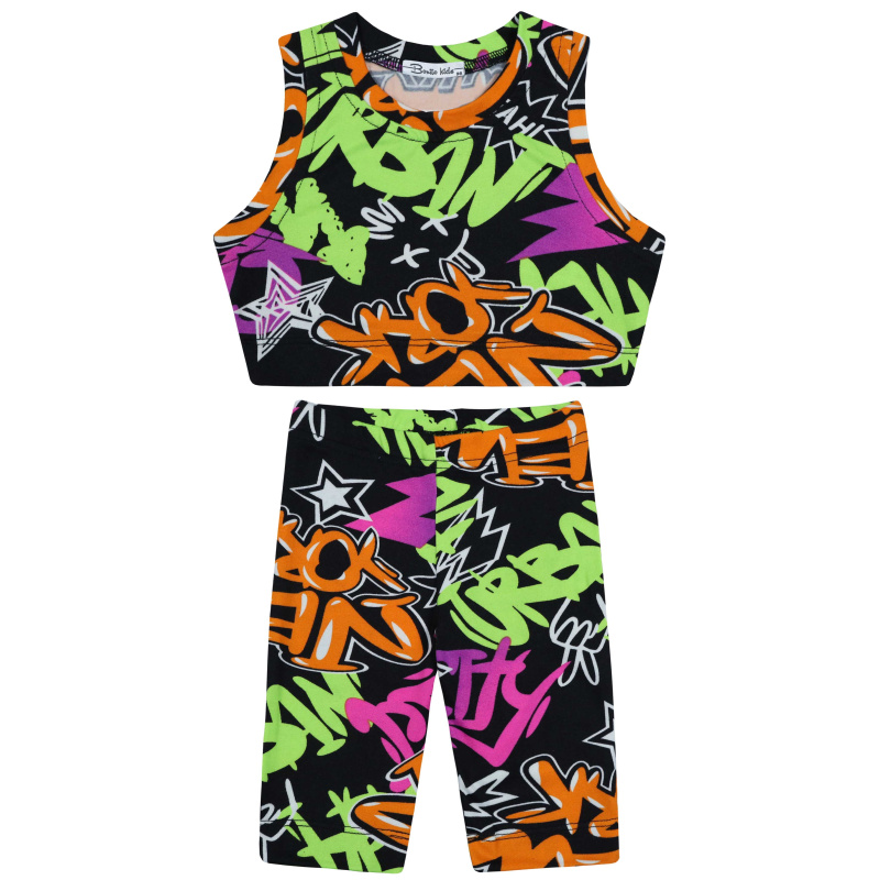 картинка БГ_ЧЗ Комплект для девочки (топ и бриджи) 3-7 лет 60% хлопок, 40% полиэстер BONITO KIDS/BK1783KP(01-24)(ЧЗ)/уп.5шт./меш.650шт. от BonitoKids