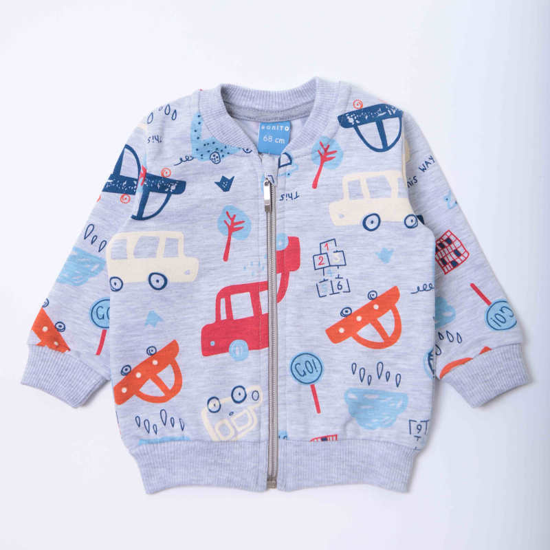 картинка ЧЗ Бомбер для детей 68-86 см 65% хлопок, 27% полиэстер, 8% эластан BONITO KIDS/OP1858(01-23)1/уп.4шт./меш.416шт. от BonitoKids