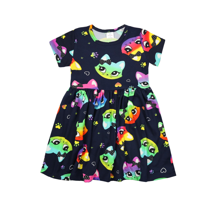 картинка БГ_ЧЗ Платье для девочки 3-7 лет 100% п/э BONITO KIDS/BK1804P(ЧЗ)/уп.5шт./меш.360шт. от BonitoKids