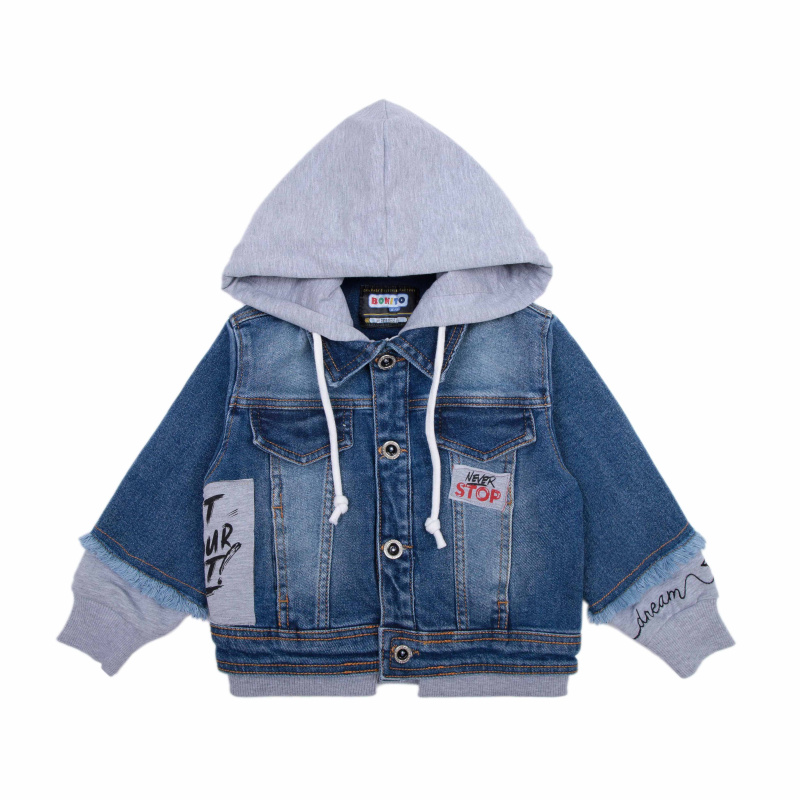 картинка ЧЗ Куртка для детей 3-7 лет 98% хлопок 2% эластан BONITO KIDS/OP1190(ЧЗ)/уп.5шт./меш.90шт. от BonitoKids